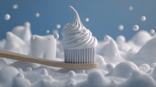 toothpaste and toothpaste surrounded by lots of foaming agents, something Unitein toothpaste avoids